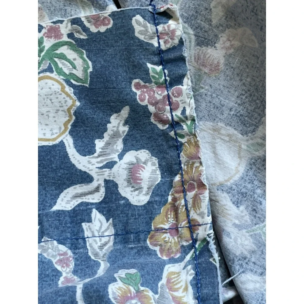 Vintage Ralph Lauren Jardin Queen Flat Sheet & 2 Standard Pillowcases FLAWED